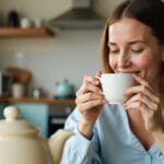 Low-Oxalate Interstitial Cystitis Diet Comfort Image With A Woman Drinking Soothing Bladder-Safe Tea