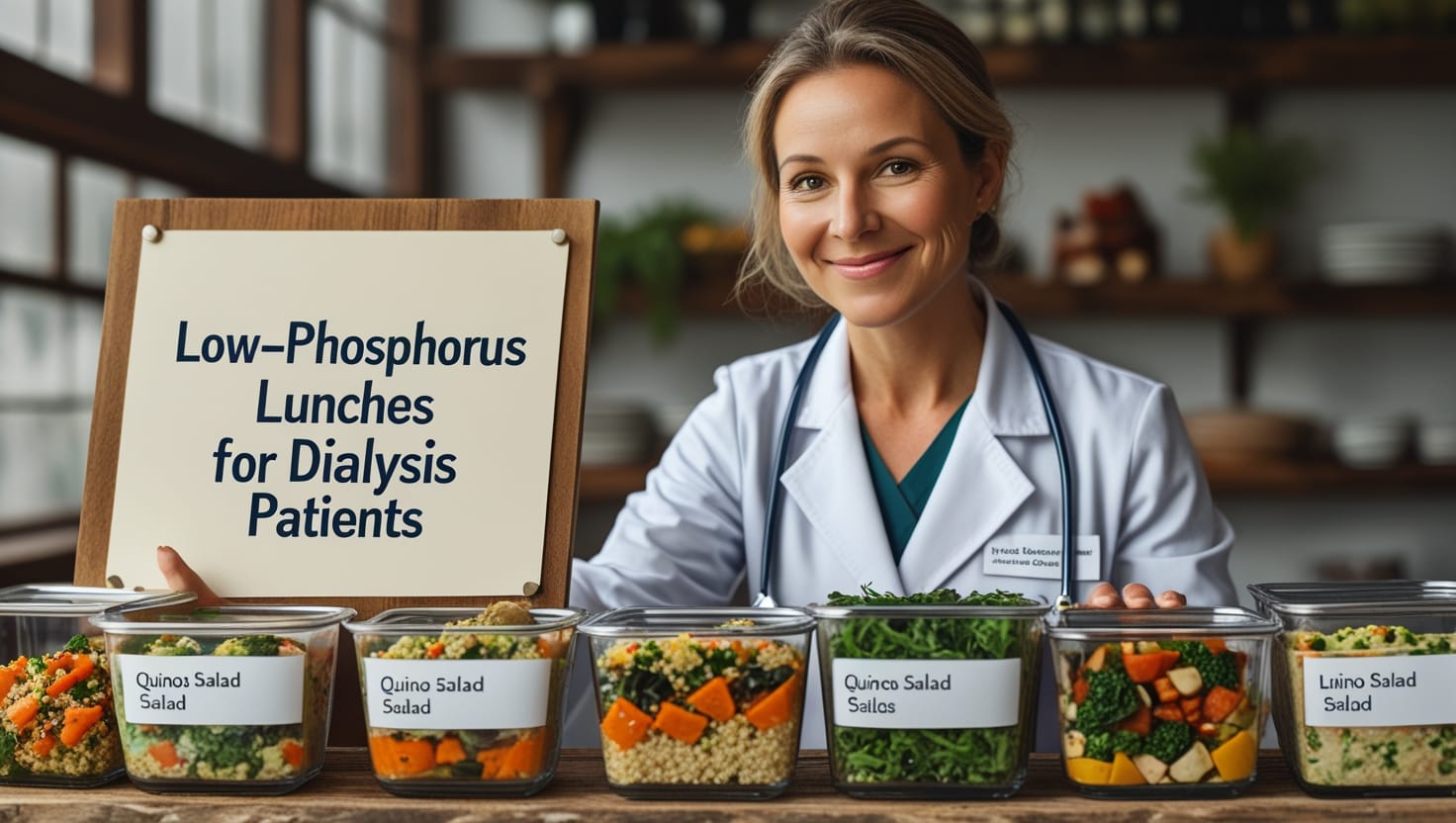 Low-Phosphorus Renal Diet Meal Prep Containers Organized For Dialysis